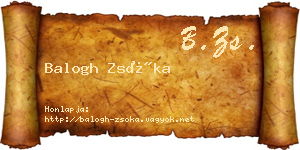 Balogh Zsóka névjegykártya