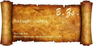 Balogh Zsóka névjegykártya