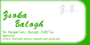 zsoka balogh business card